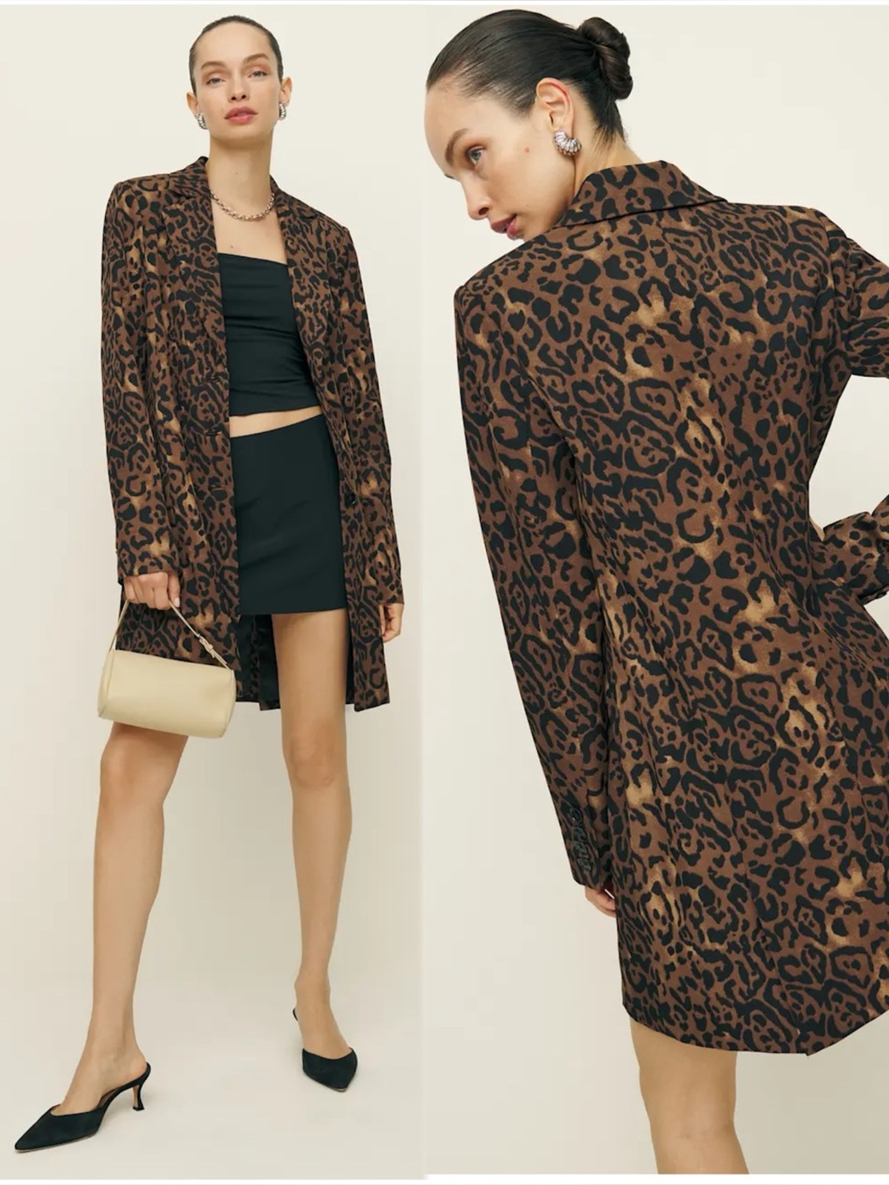 Reformation x LAURA HARRIER Eleonore Jacket In Leopard